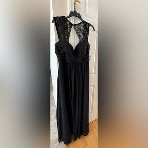 Bill Levkoff Black Lace Floor Length Dress Size 16